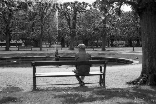 man on a bench